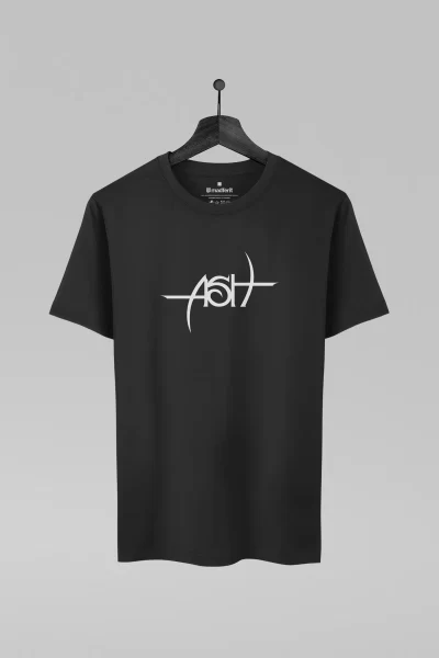 Camiseta preta com estampa da banda Ash