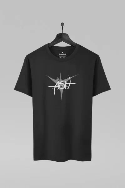 Camiseta preta com estampa da banda Ash