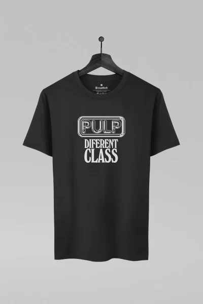 Camiseta preta com estampa da banda Pulp