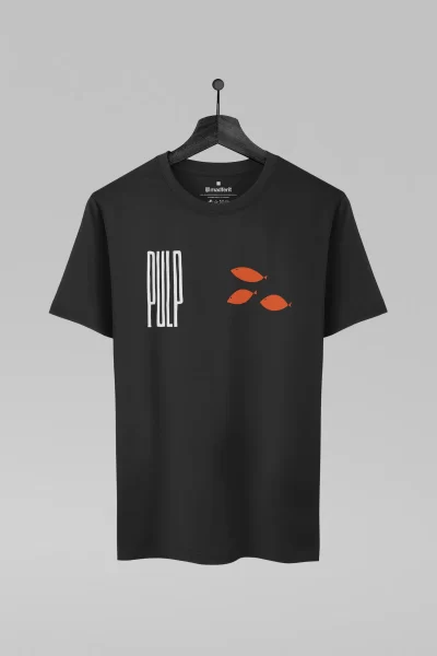 Camiseta preta com estampa da banda Pulp