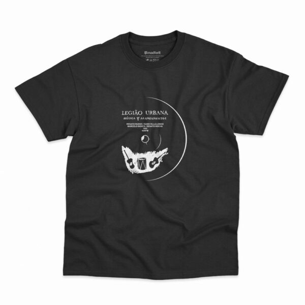 Camiseta Legião Urbana Musica P/ Acampamentos na cor preta