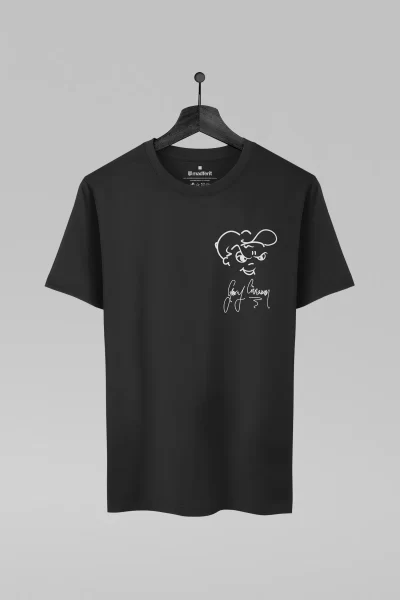 Camiseta preta com estampa da banda Gerry Cinnamon