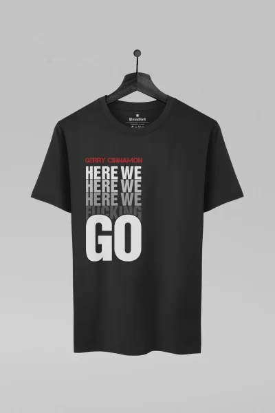 Camiseta preta com estampa da banda Gerry Cinnamon