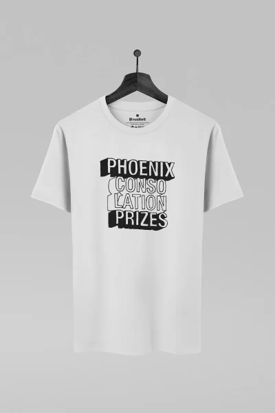 Camiseta branca com estampa da banda Phoenix