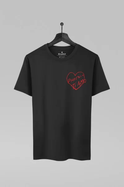 Camiseta preta com estampa da banda Phoenix