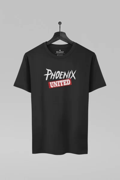 Camiseta preta com estampa da banda Phoenix