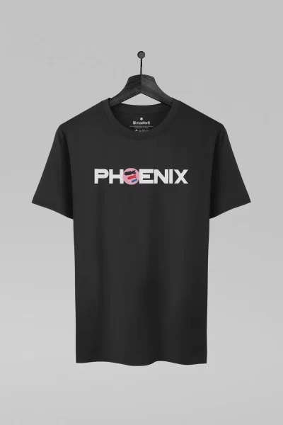 Camiseta preta com estampa da banda Phoenix
