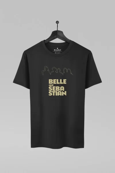 Camiseta preta com estampa da banda Belle And Sebastian