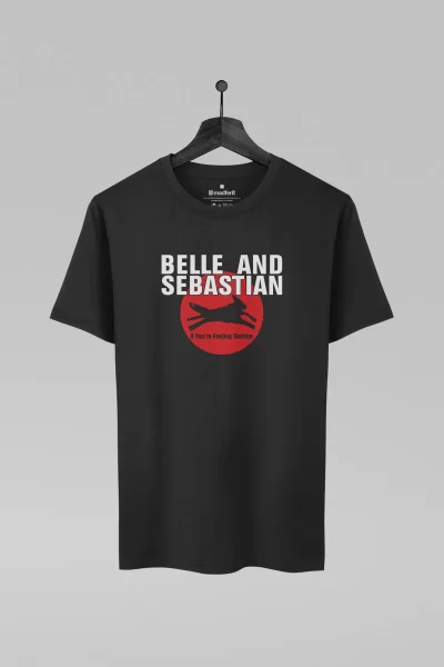 Camiseta preta com estampa da banda Belle And Sebastian