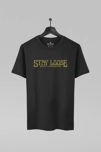 Camiseta preta com estampa da banda Belle And Sebastian