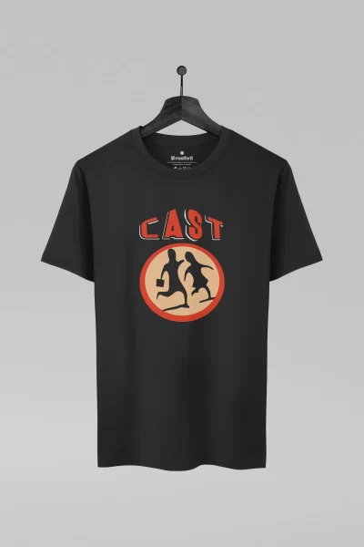 Camiseta preta com estampa da banda Cast
