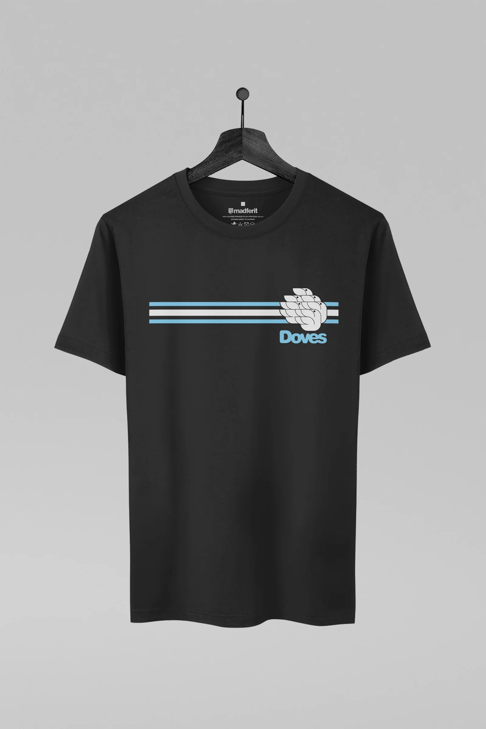 Camiseta preta com estampa da banda Doves