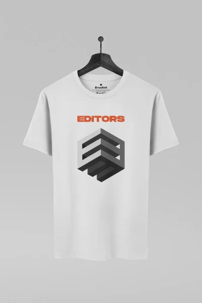 Camiseta branca com estampa da banda Editors