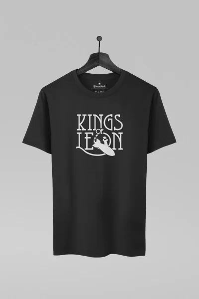 Camiseta preta com estampa da banda Kings Of Leon