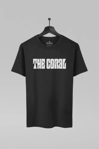 Camiseta preta com estampa da banda The Coral
