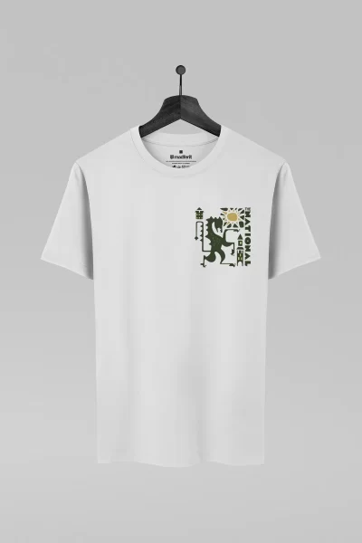 Camiseta branca com estampa da banda The National