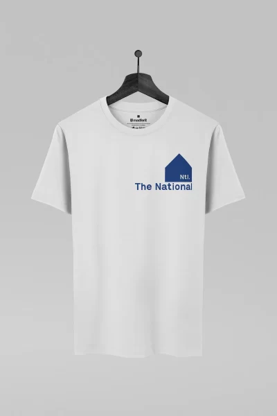 Camiseta branca com estampa da banda The National