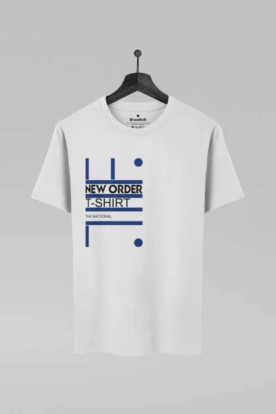 Camiseta branca com estampa da banda The National