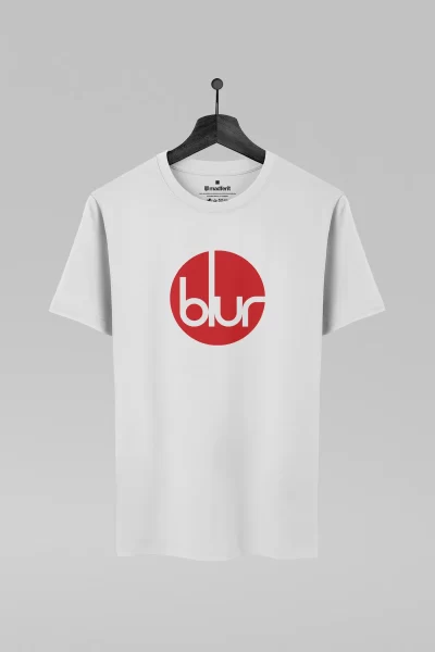 Camiseta branca com estampa da banda Blur