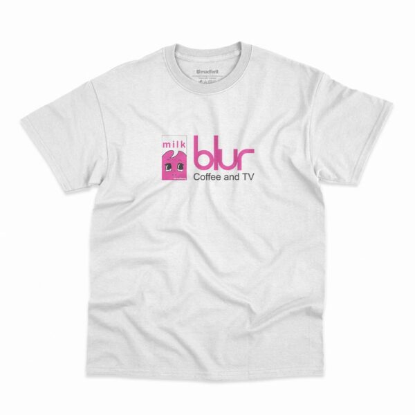Camiseta Blur Coffee And TV Female na cor branca