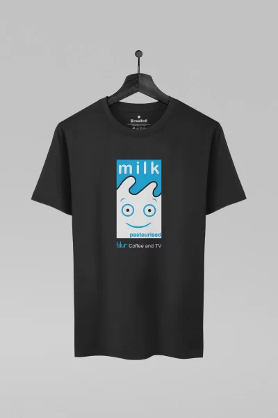 Camiseta preta com estampa da banda Blur