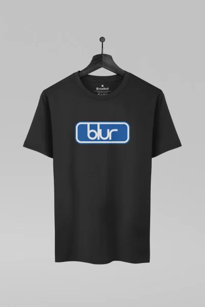 Camiseta preta com estampa da banda Blur