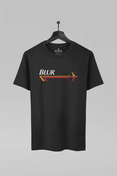 Camiseta preta com estampa da banda Blur
