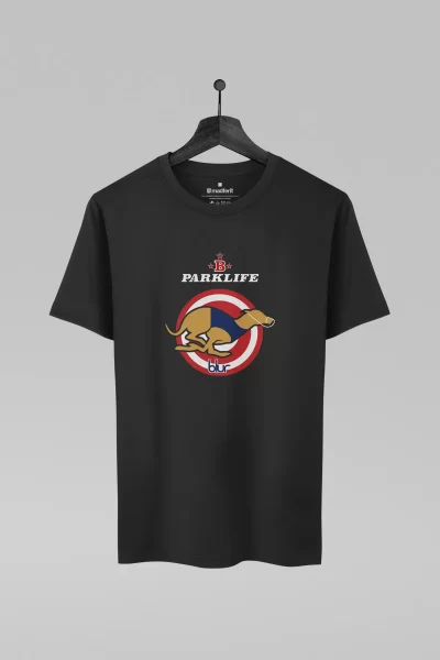 Camiseta preta com estampa da banda Blur