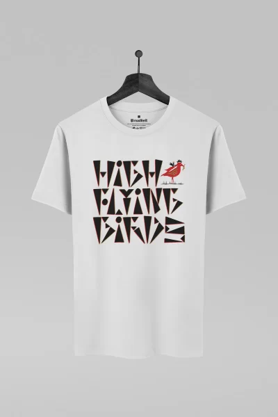 Camiseta branca com estampa da banda Noel Gallagher's High Flying Birds