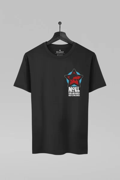 Camiseta preta com estampa da banda Noel Gallagher's High Flying Birds