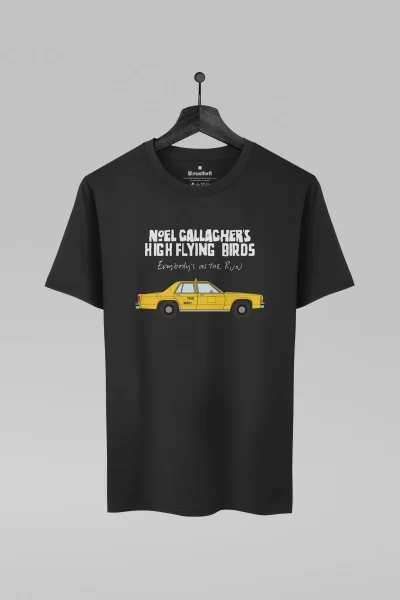 Camiseta preta com estampa da banda Noel Gallagher's High Flying Birds