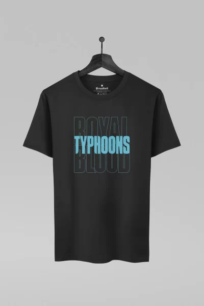 Camiseta preta com estampa da banda Royal Blood