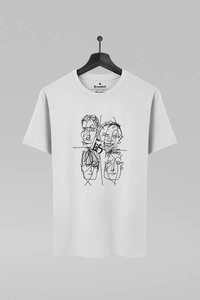 Camiseta branca com estampa da banda The La's