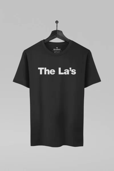 Camiseta preta com estampa da banda The La's
