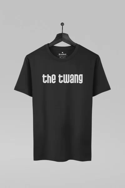 Camiseta preta com estampa da banda The Twang