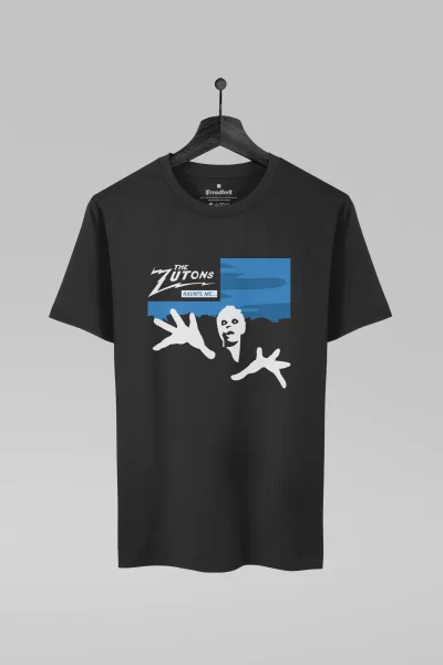 Camiseta preta com estampa da banda The Zutons