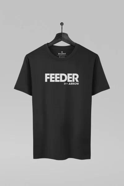 Camiseta preta com estampa da banda Feeder