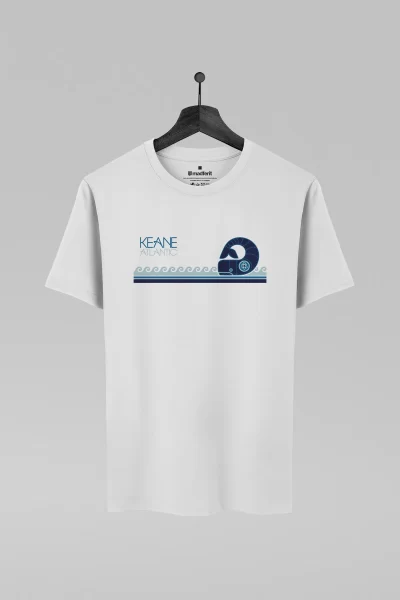Camiseta branca com estampa da banda Keane