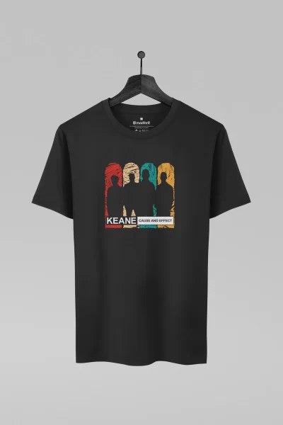 Camiseta preta com estampa da banda Keane