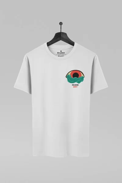 Camiseta branca com estampa da banda Keane