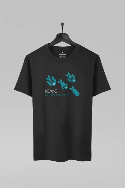 Camiseta preta com estampa da banda Keane
