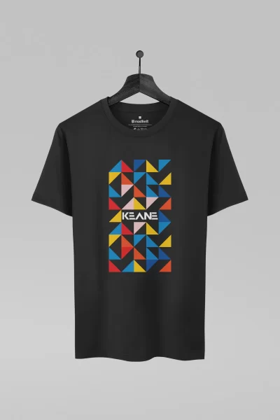 Camiseta preta com estampa da banda Keane