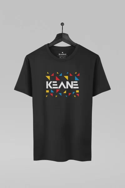 Camiseta preta com estampa da banda Keane