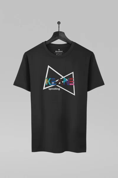 Camiseta preta com estampa da banda Keane