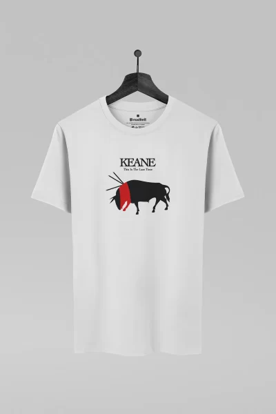 Camiseta branca com estampa da banda Keane