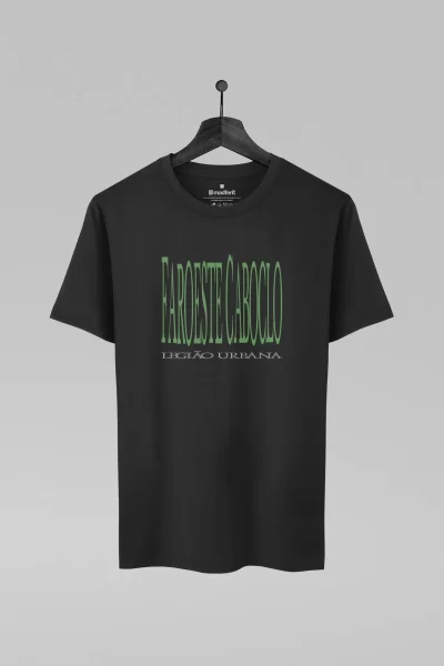 Camiseta preta com estampa da banda Legião Urbana