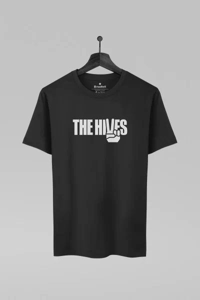 Camiseta preta com estampa da banda The Hives