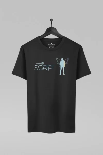 Camiseta preta com estampa da banda The Script
