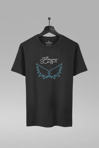 Camiseta preta com estampa da banda The Scripts