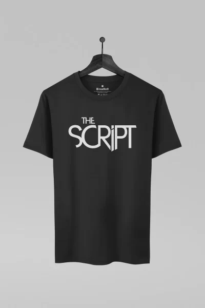 Camiseta preta com estampa da banda The Script